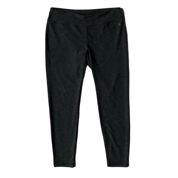 Danskin NOW Dri More FITTED Leggings Large 12-14 Charcoal Gray / Black EUC - Picture 1 of 11